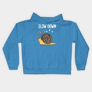 Slow Down Funny Lazy Slow Snail Kids Hoodie